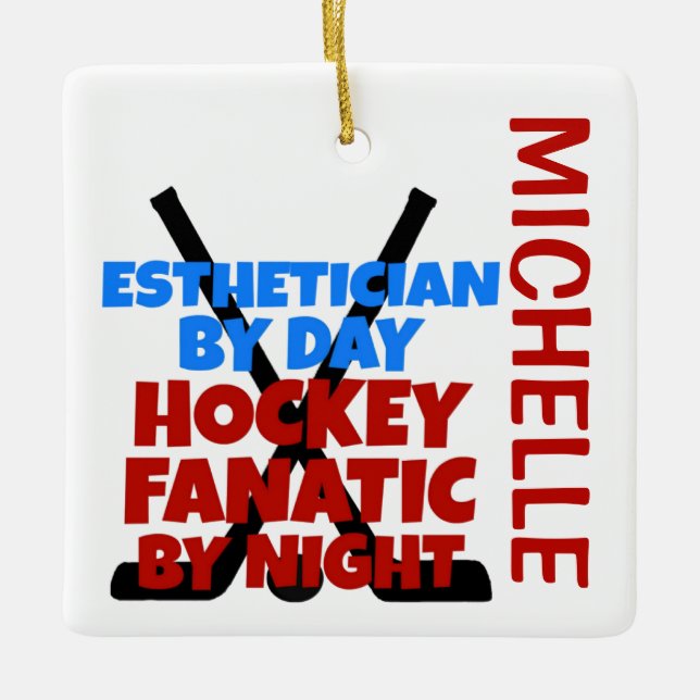Ornement En Céramique Esthétique aime le hockey sur mesure (Devant)