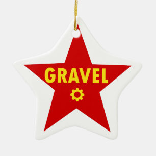 Ornement En Céramique Étoile cyclable de gravier
