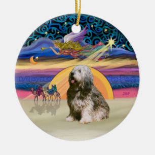 Ornement En Céramique Étoile de Noël - Chien de mer polonais Lowland 10