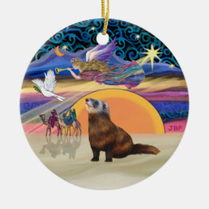 Ornement En Céramique Étoile de Noël - Furet 1