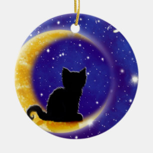 Ornement En Céramique Étoile regardant le chat fixement