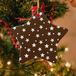 Ornement En Céramique Étoiles blanches pendant les vacances de Noël Brow