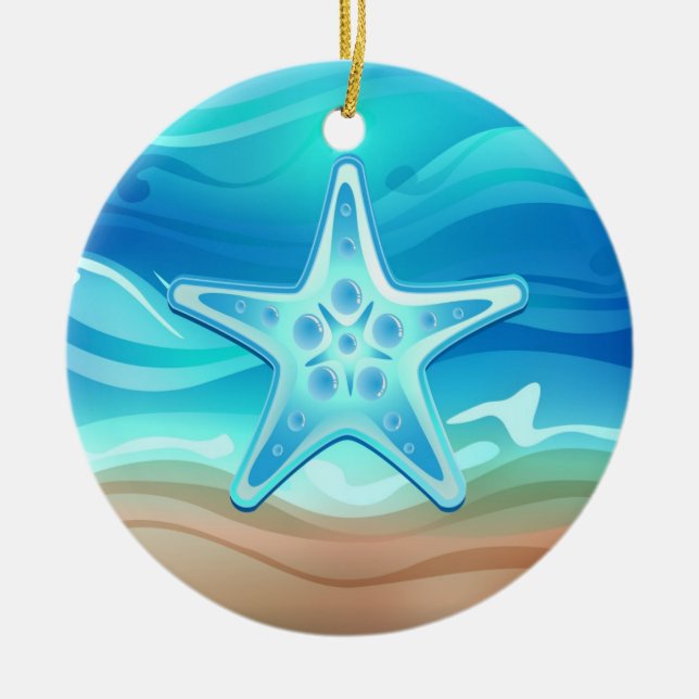 Ornement En Céramique Étoiles de mer d'ornement (Devant)