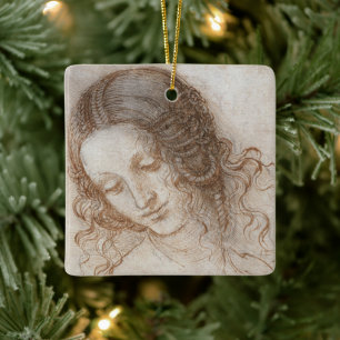 Ornement En Céramique Étude de Léonard de Vinci pour la tête de Léda