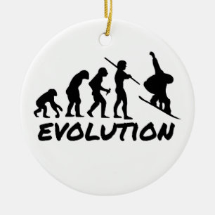 Ornement En Céramique Évolution du snowboard