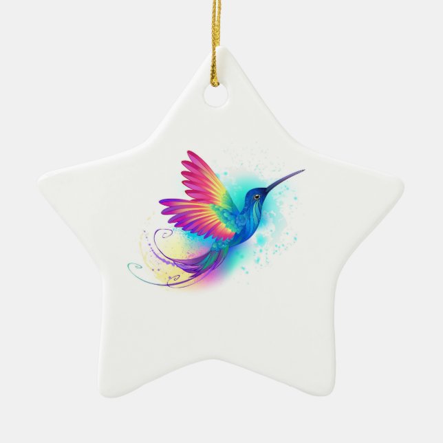 Ornement En Céramique Exotic Rainbow Hummingbird (Devant)