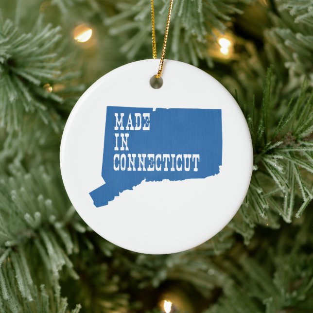 Ornement En Céramique Fabriqué Dans Le Connecticut (Arbre)