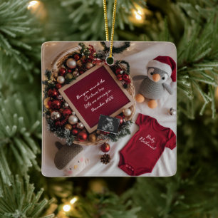 Ornement En Céramique Faire-part de grossesse sur le thème de Noël