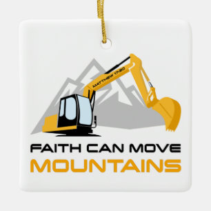 Ornement En Céramique Faith Can Move Mountains - Enfants et Adultes chré