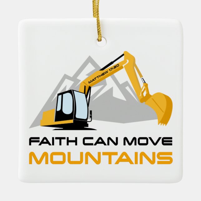 Ornement En Céramique Faith Can Move Mountains - Enfants et Adultes chré (Devant)
