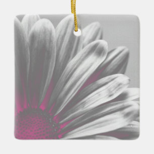 Ornement En Céramique Faits saillants floraux rose et gris Mariage