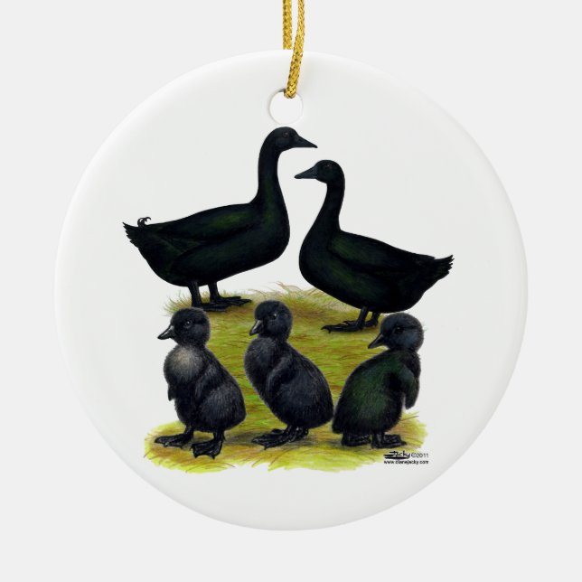 Ornement En Céramique Famille Cayuga Duck (Devant)