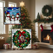 Famille des neiges Faux Vitrail