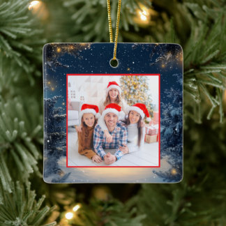 Ornement En Céramique Family Photo Christmas Ornament