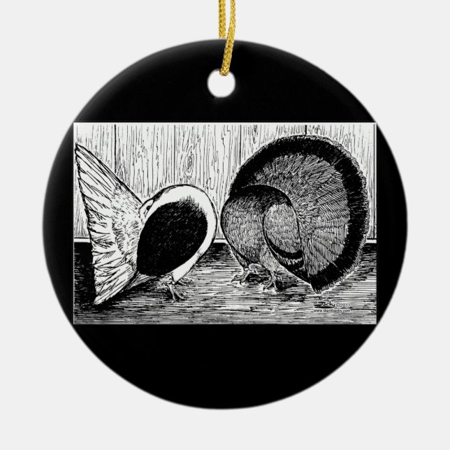 Ornement En Céramique Fantail Pair (Devant)