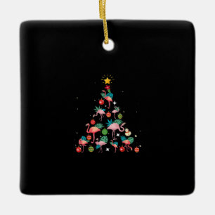 Ornement En Céramique Fantaisie Flamant rose sapin de Noël