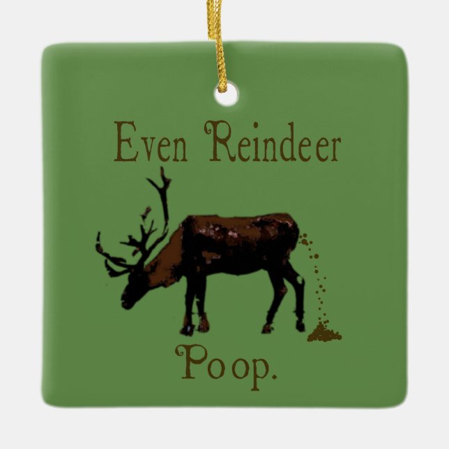 Ornement En Céramique Fantaisie Reindeer Poop Noël (Devant)