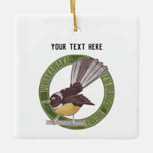 Ornement En Céramique Fantal NZ Oiseau Natif Nouvelle-Zélande Aotearoa N
