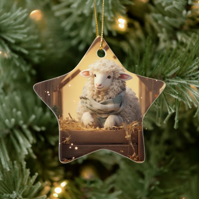 Ornement En Céramique Fantastique Noël des moutons, Don pour les amoureu (Arbre)