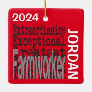 Ornement En Céramique Farmworker Extraordinaire PERSONNALISÉ