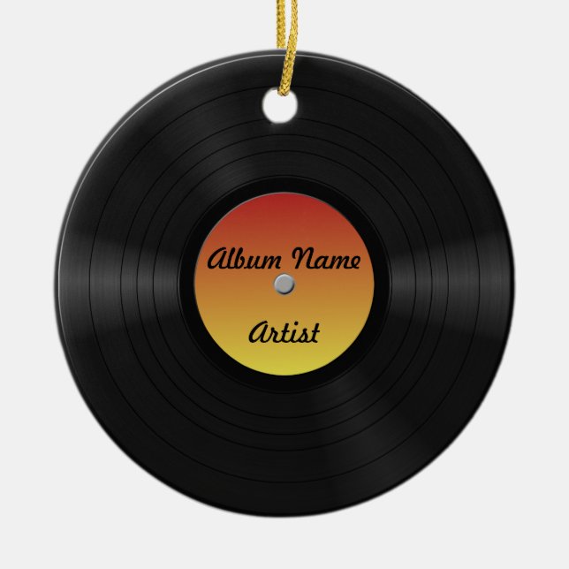 Ornement En Céramique Faux disque vinyle fait sur commande (Devant)