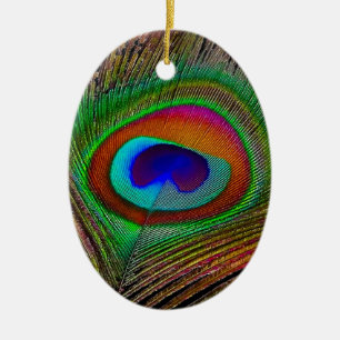 Ornement En Céramique Feather Vibrant Copper