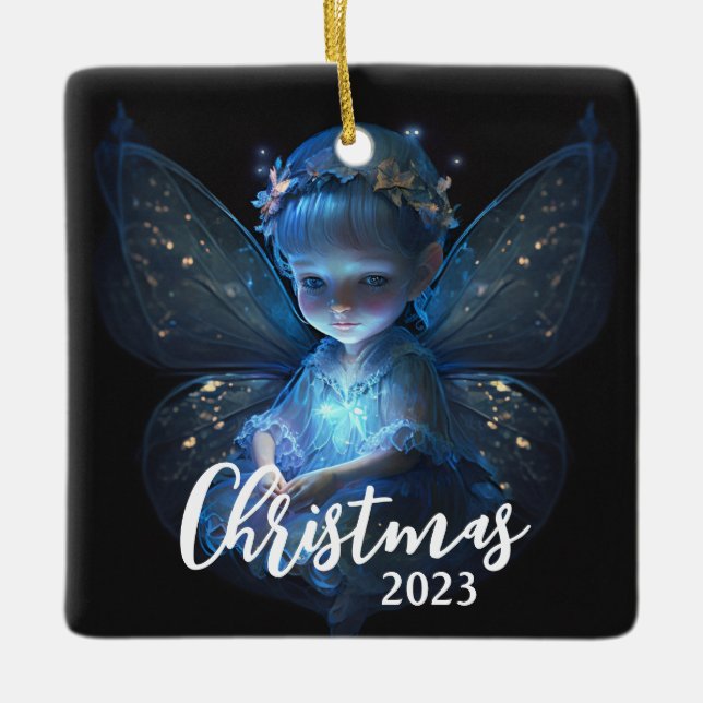 Ornement En Céramique Fée de Noël (Devant)
