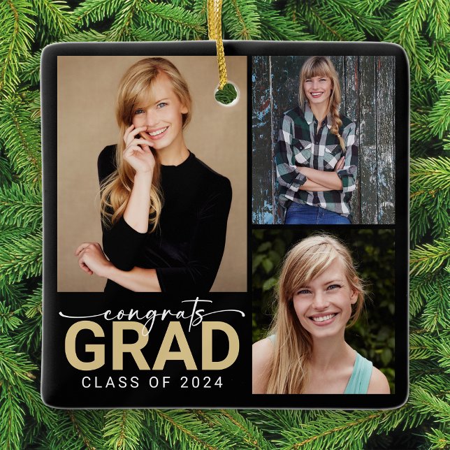Ornement En Céramique Félicitations Grad Grad Grad Graduation Photo Keep (Créateur téléchargé)
