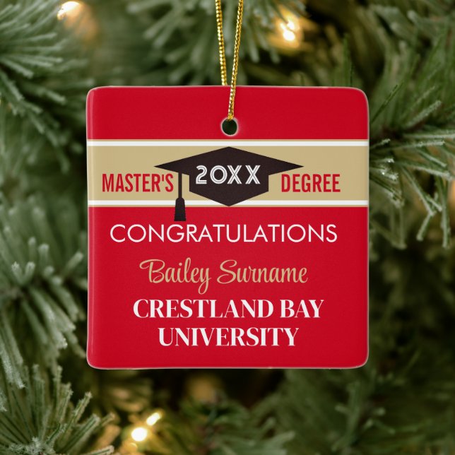 Ornement En Céramique Félicitations Master Degree (Arbre)