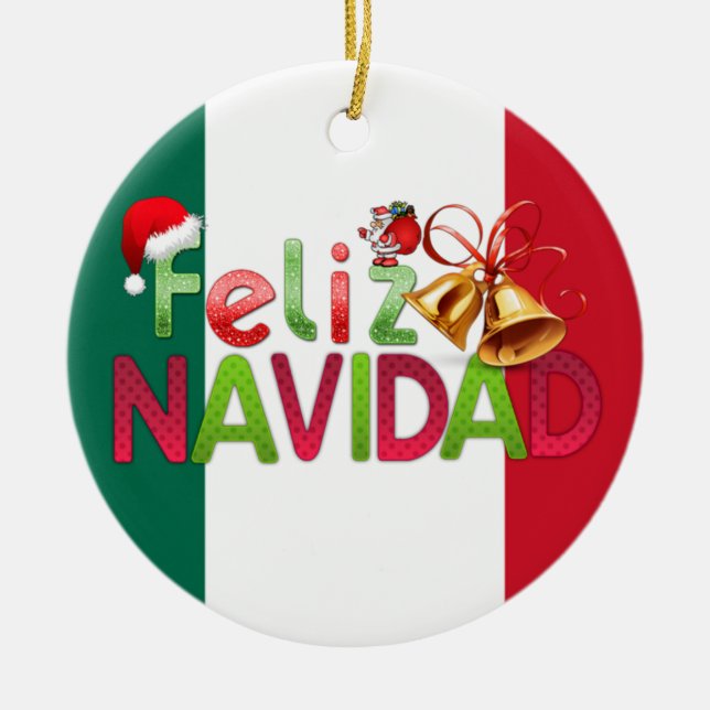 Ornement En Céramique Feliz Navidad (Devant)