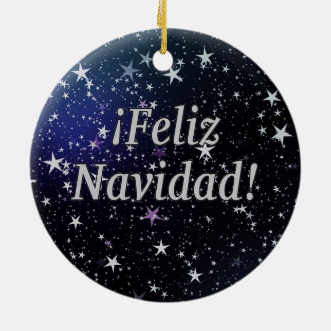 Ornement En Céramique ¡ Feliz Navidad ! Joyeux Noël dans le wf espagnol (Dos)