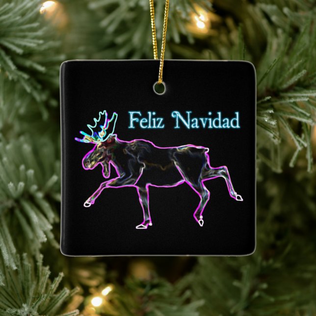Ornement En Céramique Feliz Navidad - Oie électrique (Arbre)