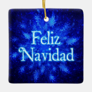Ornement En Céramique Feliz Navidad - Snowburst