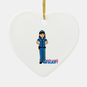 Ornement En Céramique Femme de police - Moyen