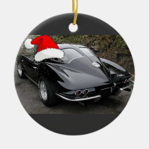 Ornement En Céramique Fenêtre de fractionnement noir Corvette/Noël