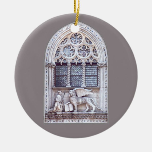 Ornement En Céramique Fenêtre en verre de Lion ailé San Marco (Devant)