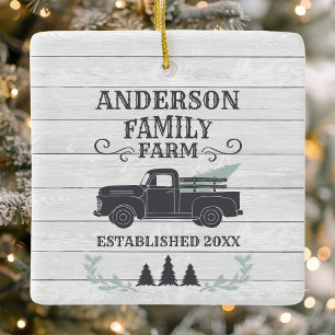Ornement En Céramique Ferme de Noël Arbre de famille Ferme personnalisée
