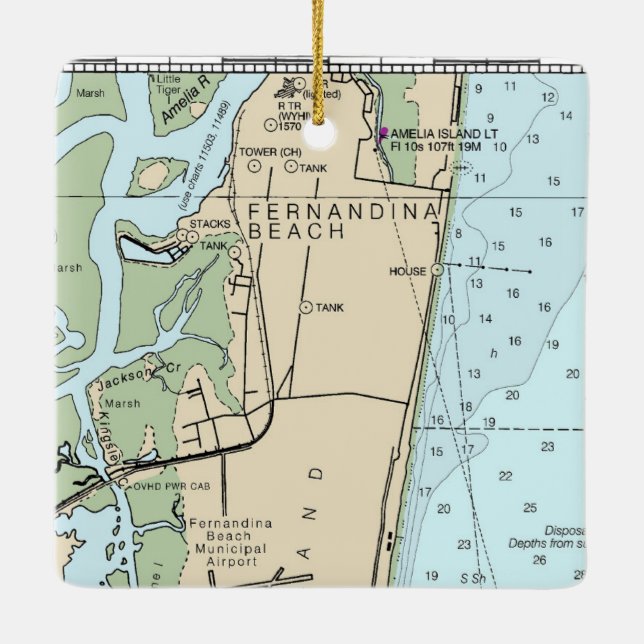Ornement en céramique Fernandina Beach FL (Dos)