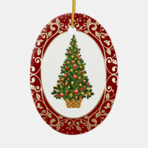 Ornement En Céramique Festif arbre de Noël personnalisé