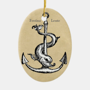 Ornement En Céramique Festina Lente - faites vite lentement