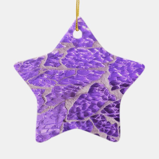 Ornement En Céramique Festive Chic violet brillant Pierres de Parties sc (Devant)