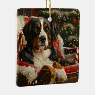Ornement En Céramique Fête de Noël des Chiens de Montagne de Grande Suis
