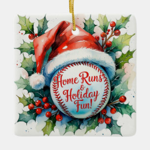 Ornement En Céramique Fête de Noël du baseball