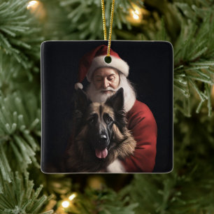 Ornement En Céramique Fête de Noël du berger de Belgique