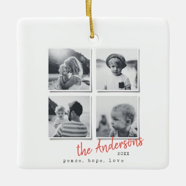 Ornement En Céramique Fête de Noël minimale moderne (Devant)