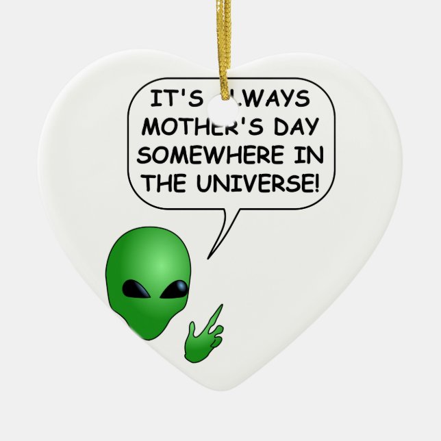 Ornement En Céramique Fête des mères Aliens (Devant)