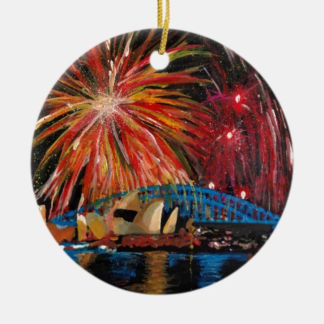 Ornement En Céramique Feu d'artifice de Sydney au théatre de l'opéra (Devant)