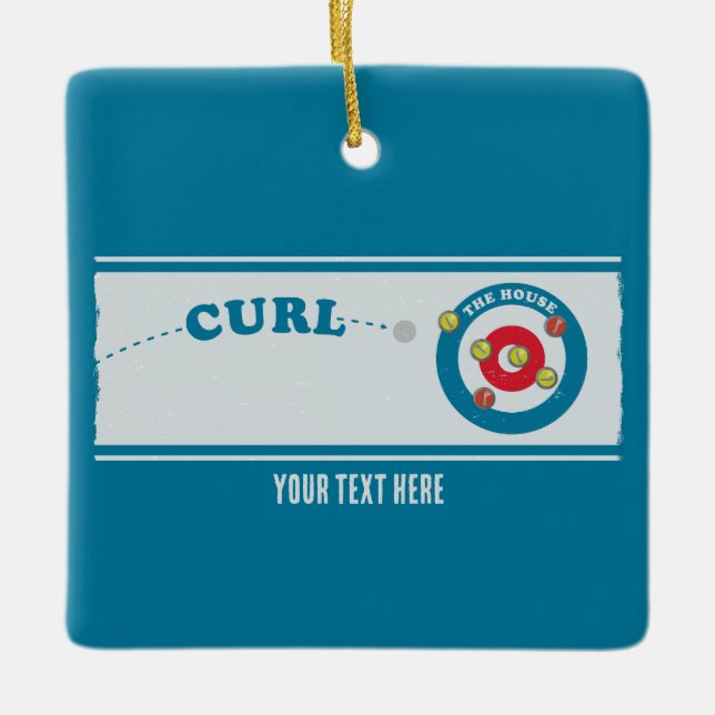 Ornement En Céramique Feuille de curling Pierre de curling (Devant)
