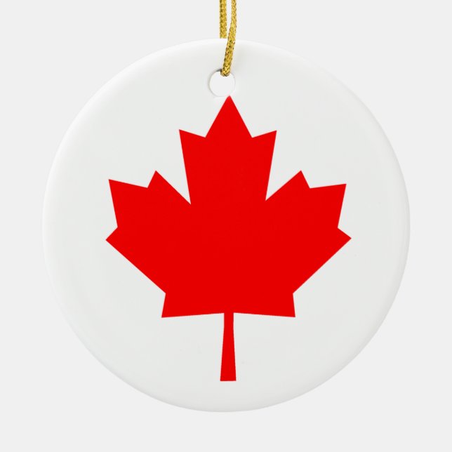 Ornement En Céramique Feuille d'érable canadienne (Devant)