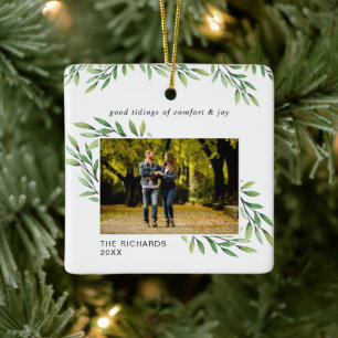 Ornement En Céramique Feuilles d'aquarelle simple photo moderne